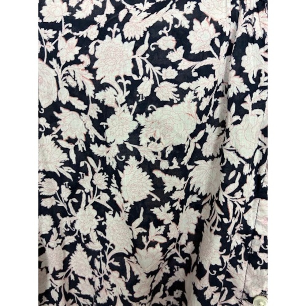 J.Crew Re-Imagined Floral Cotton Midi Dress Navy White Pink Drawstring Waist 6 - Picture 3 of 8